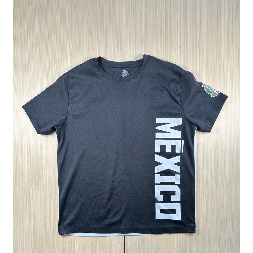 Mexico National Football Team SNM Soccer Jersey Mens Large Black Gray Crew‎ Neck